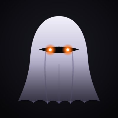 $VEIL logo: a veiled figure with glowing orange eyes